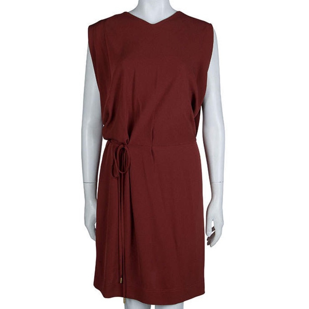 Diane Von Furstenberg Brick Red Silk Teresia Drop Waist Dress S size 2